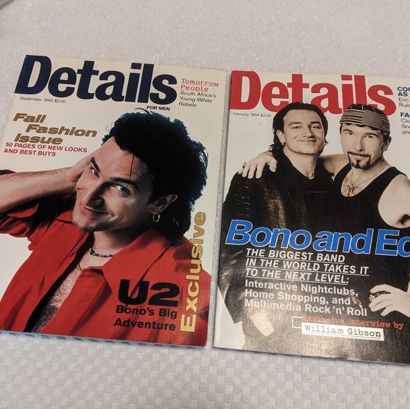 Details Magazine Bono'92 & The Edge'94 2 mags in Pristine Condition!! SALE!! - Picture 2 of 6